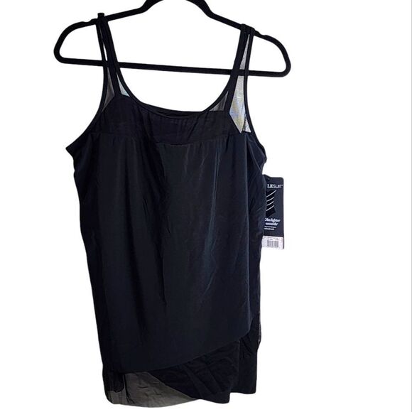 Miraclesuit tankini top black mesh panels 20W NWT - Picture 1 of 4